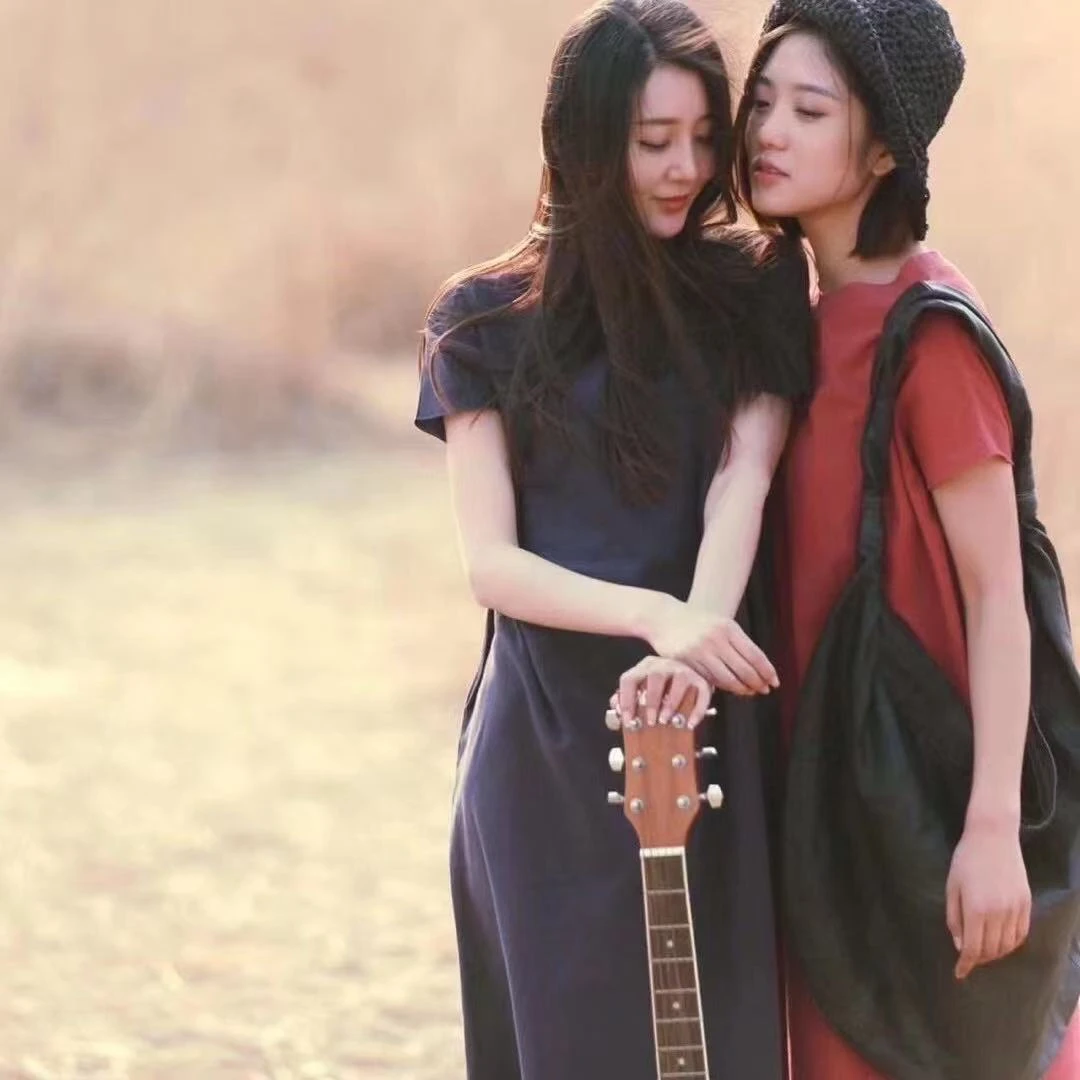 外贸纯棉日系宽松休闲大T裙子（后背开剪不开剪随机）