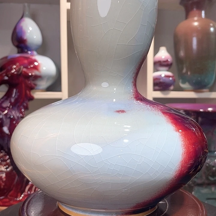 龙***海摆件钧瓷无双窑变无对