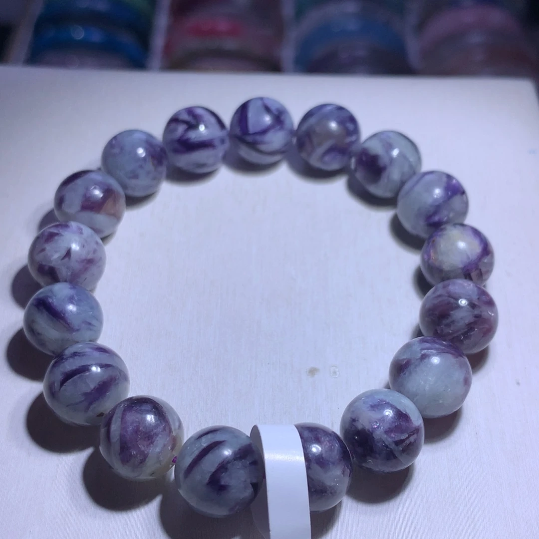 银S925镶嵌水晶手串蓝龙晶12.3m