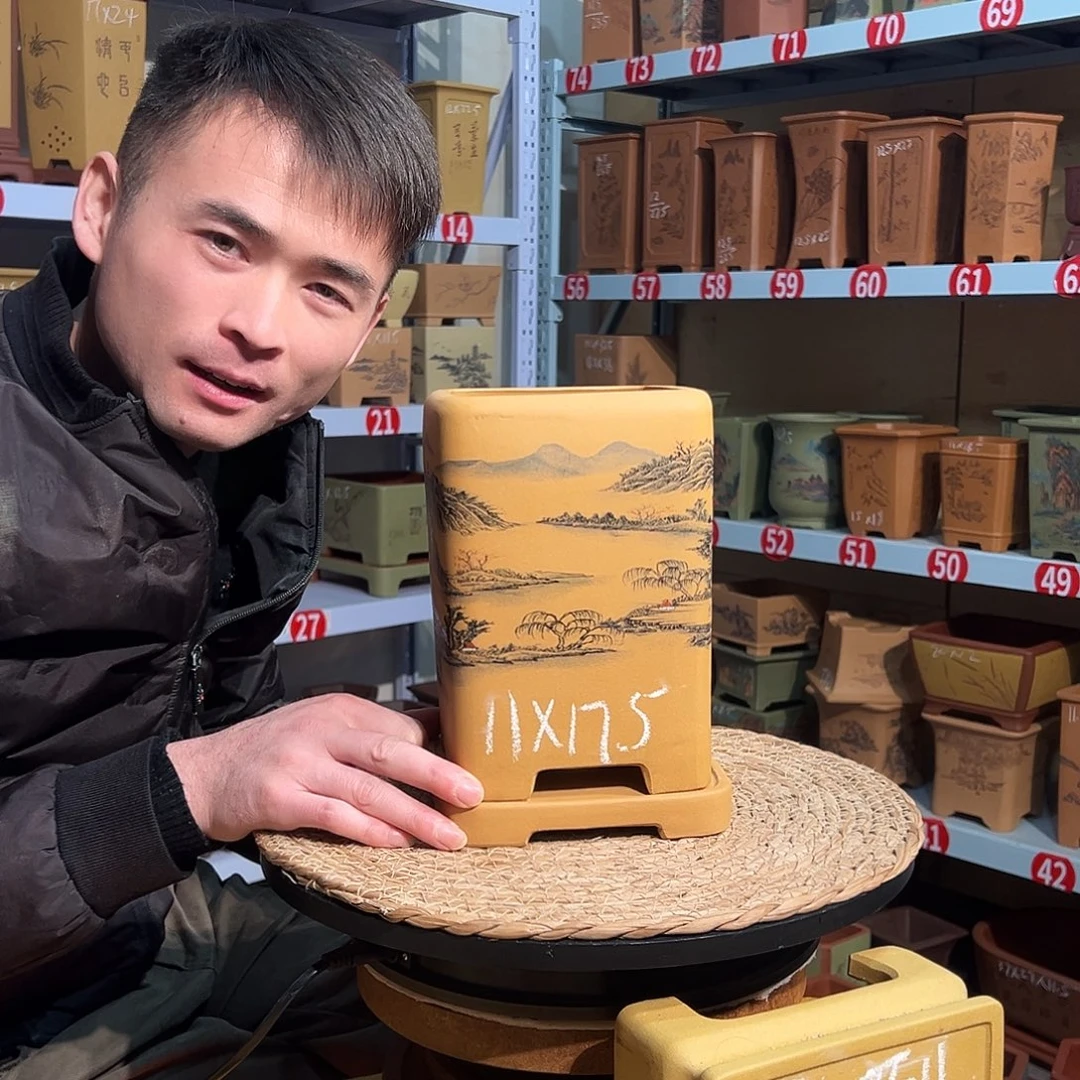 天心紫砂手工花盆