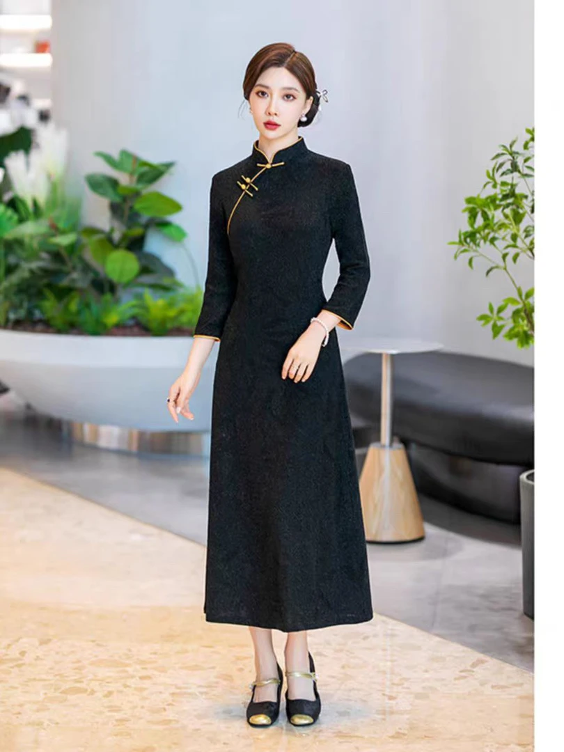 【260】（衣长125cm）气质水貂绒A版旗袍