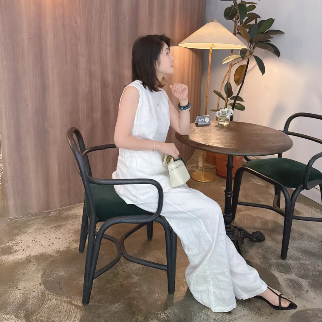 YNN.Beauty｜老钱全亚麻夏季立体阔腿休闲裤