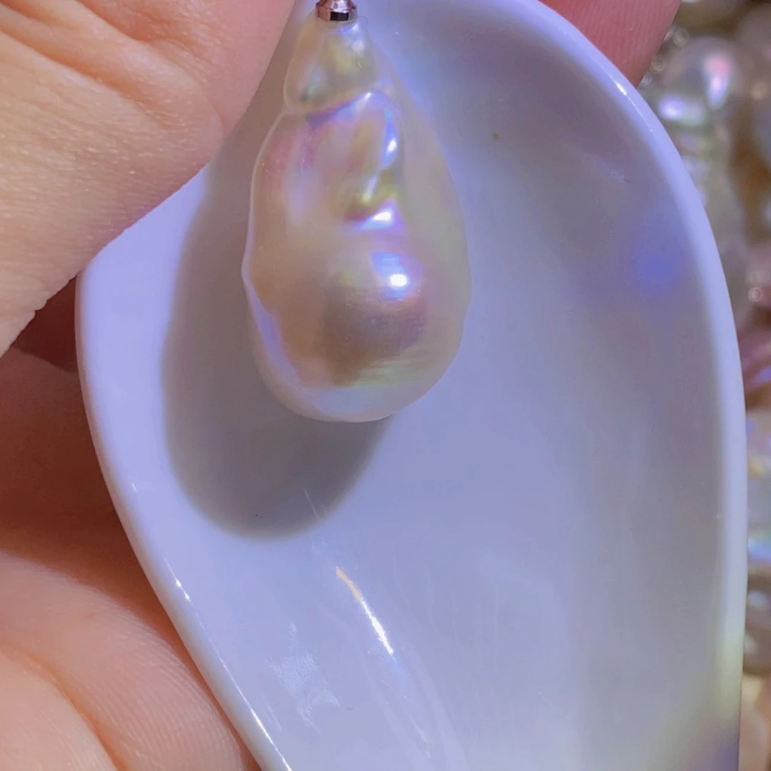 银S925镶嵌淡水珍珠微瑕