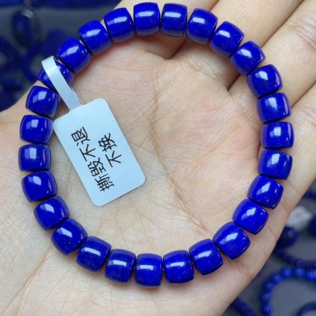 青金石未镶嵌8×6mm直切手串