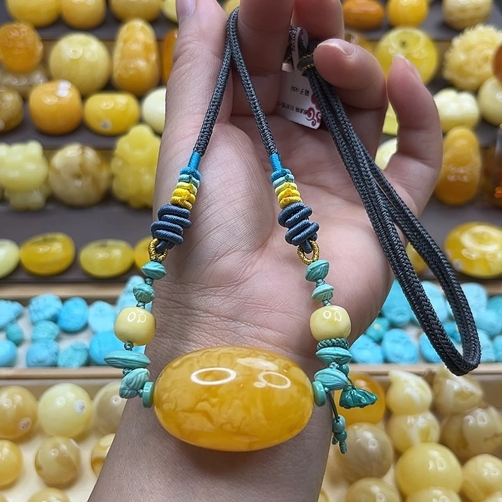 蜜蜡未镶嵌套链枣珠锁骨项链