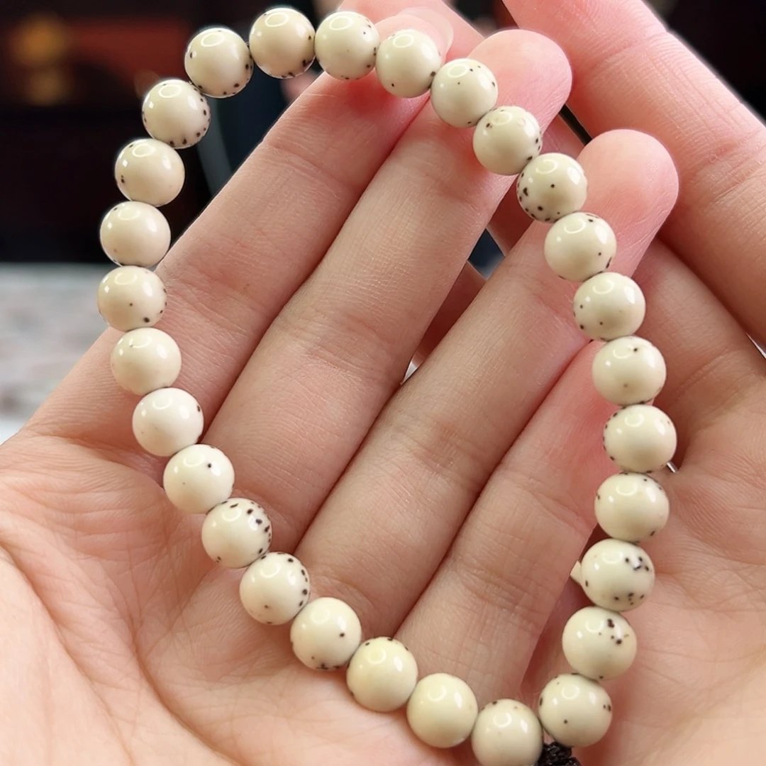 手串星月菩提Fqh8mm大留白 绿背颗粒星