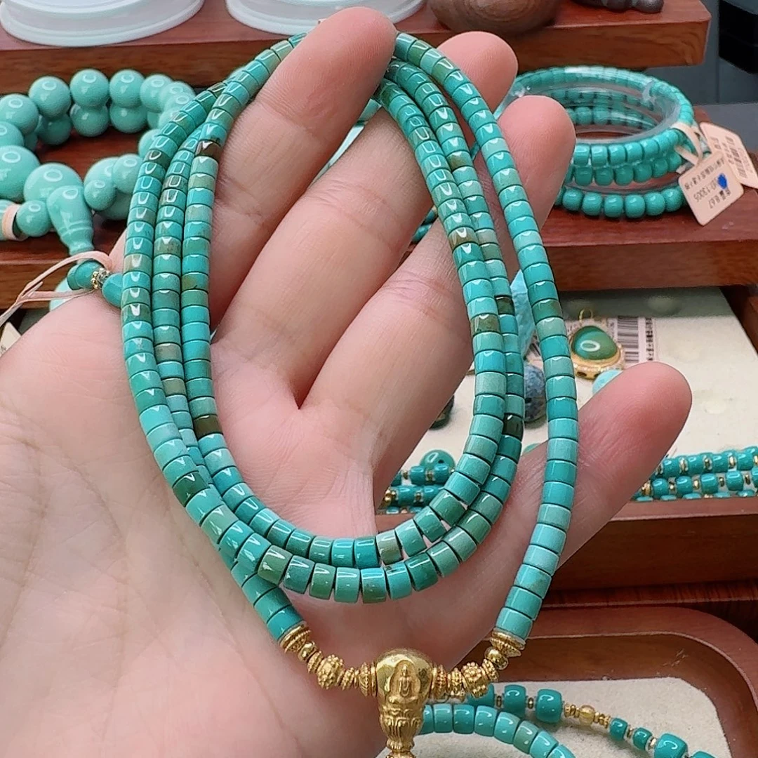 绿松石18K金镶嵌珠宝半成品