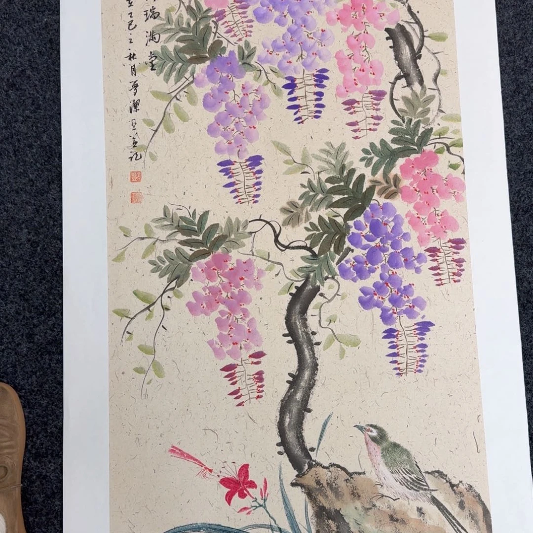 国画纯手绘山水花鸟作品