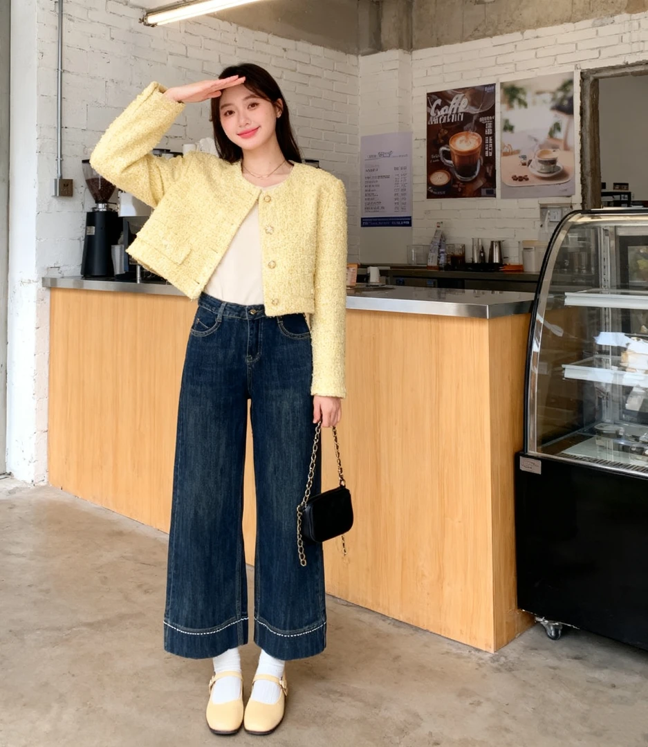 星衣品【花边裤脚款】9566九分裤秋冬宽松休闲直筒牛仔裤