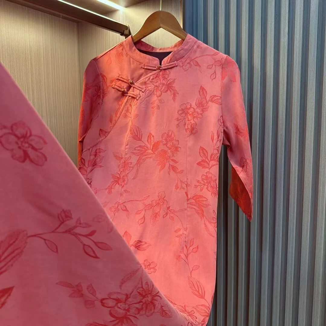 一帘幽梦-新中式国风2025夏新款复古提花盘扣改良旗袍连衣裙