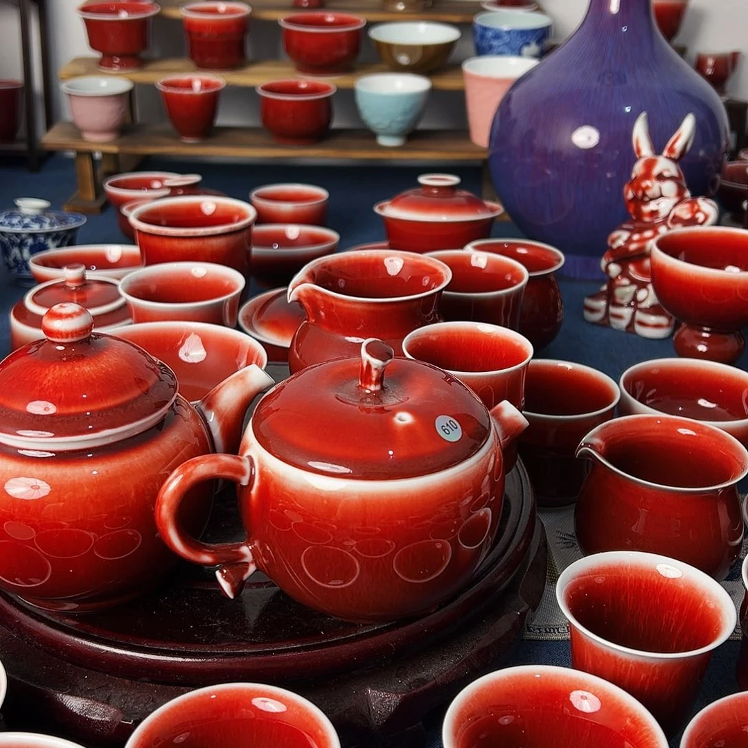 烈***心景德镇陶瓷原矿郎红茶具