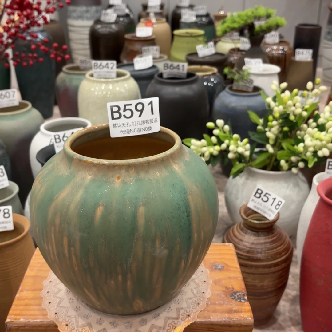 摆件591 景徳镇陶瓷花瓶高18口11