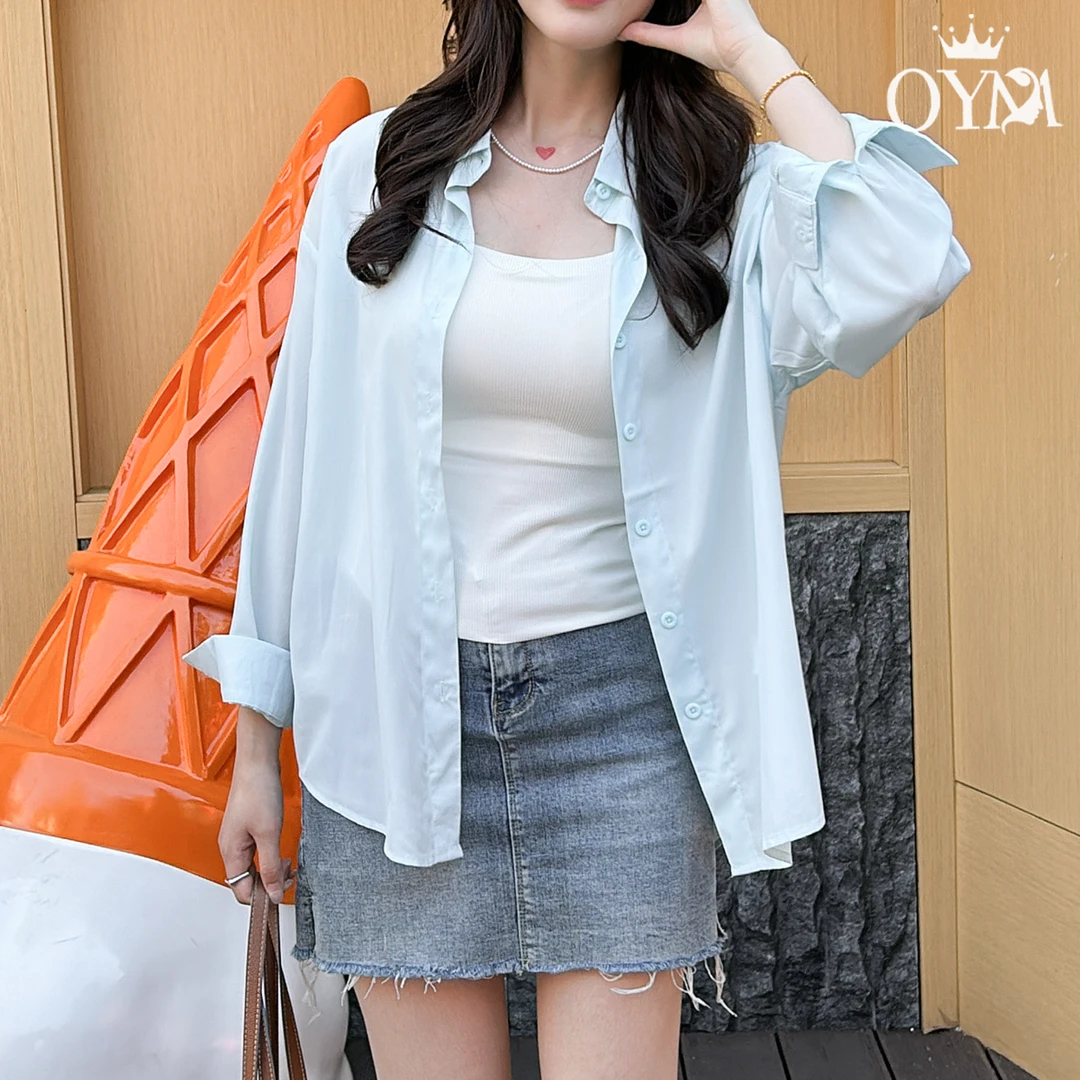 【冰感防晒】衬衫休闲舒适薄款宽松小众长袖遮阳设计感夏季外穿