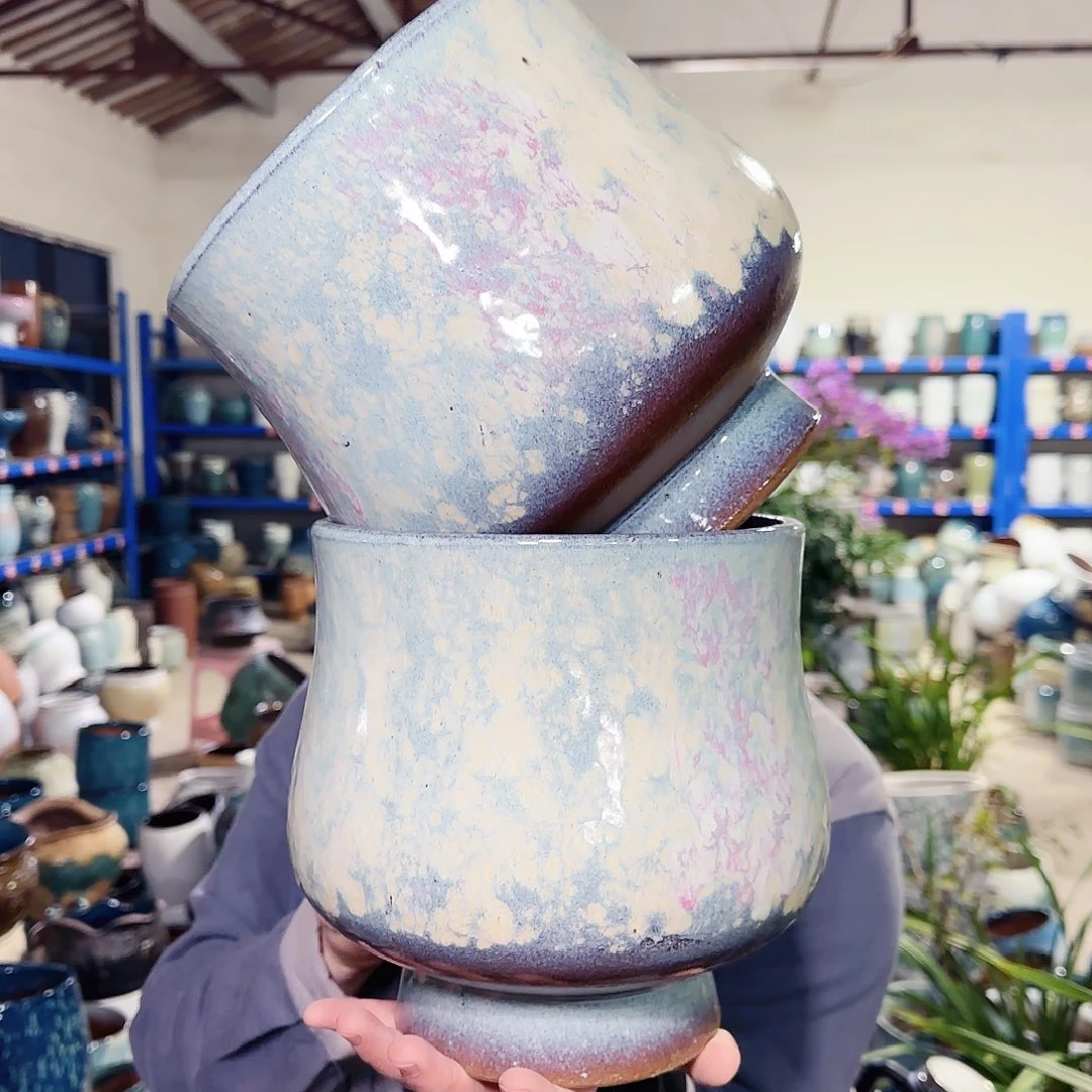 紫砂花盆高20口19