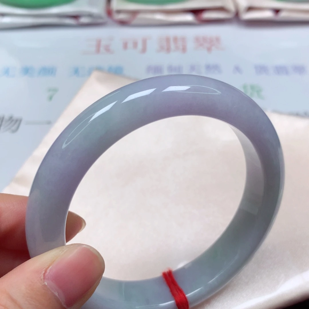 翡翠未镶嵌手镯细腻春带彩5758