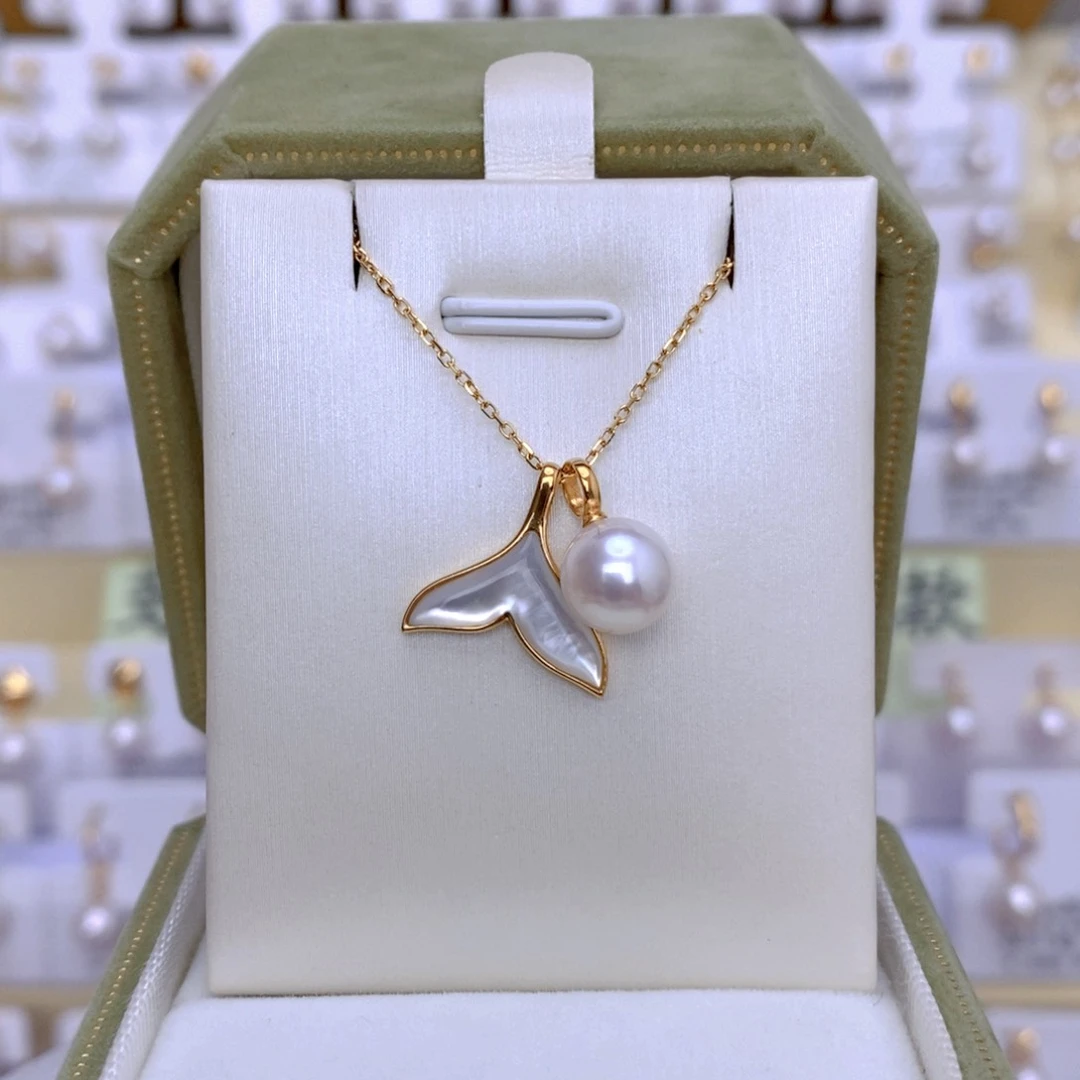 海水珍珠18K金镶嵌套链