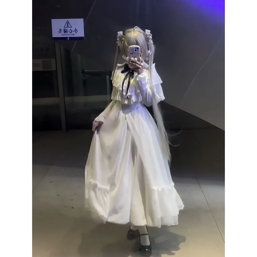 穹妹私设 新款蝴蝶结连衣裙长裙优雅气质lolita2025洛丽塔裙女