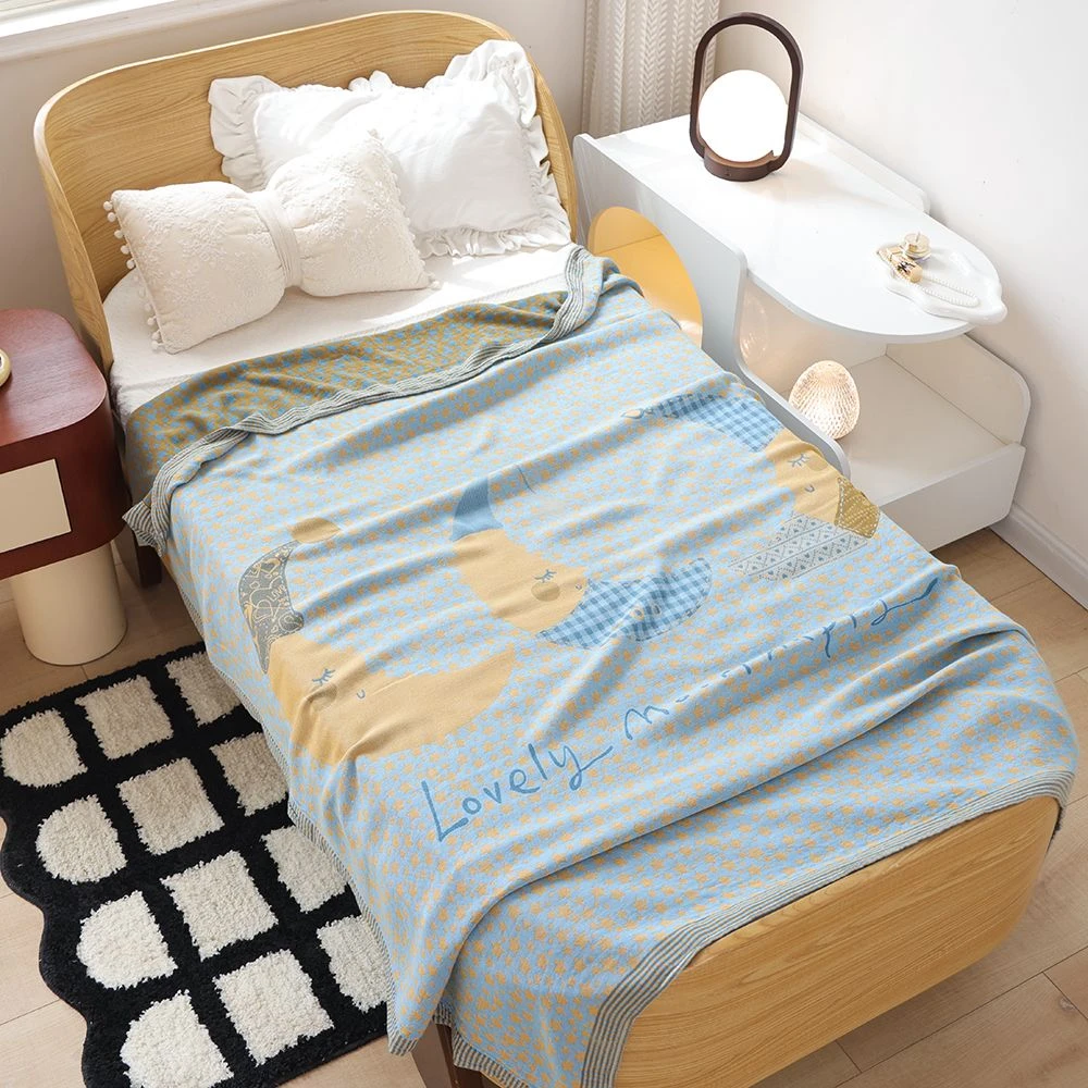 竹纤维儿童冷感毯夏季薄款纱布盖毯柔软吸汗透气午睡毯子可爱卡通