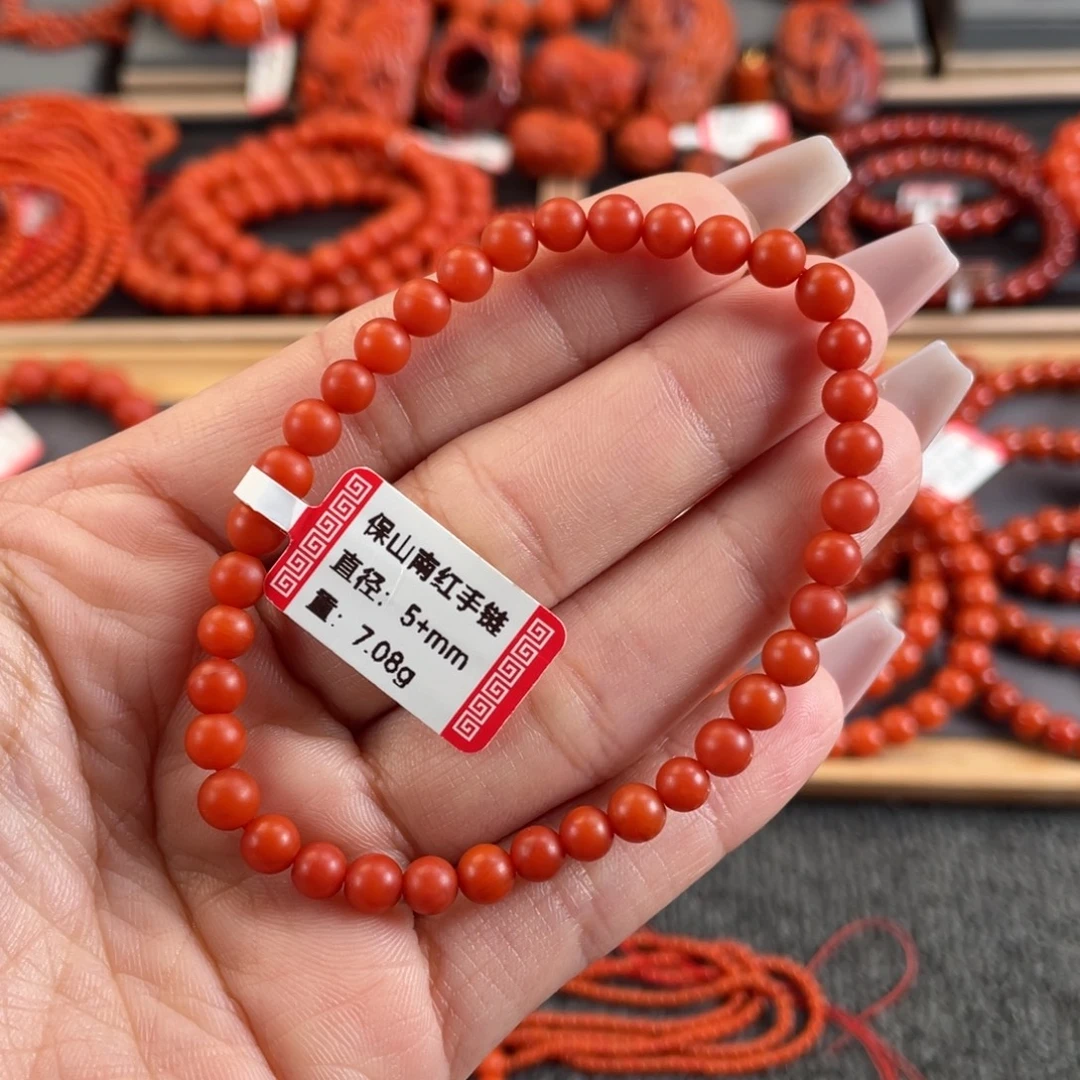 月***儿南红玛瑙未镶嵌5➕保山南红单圈