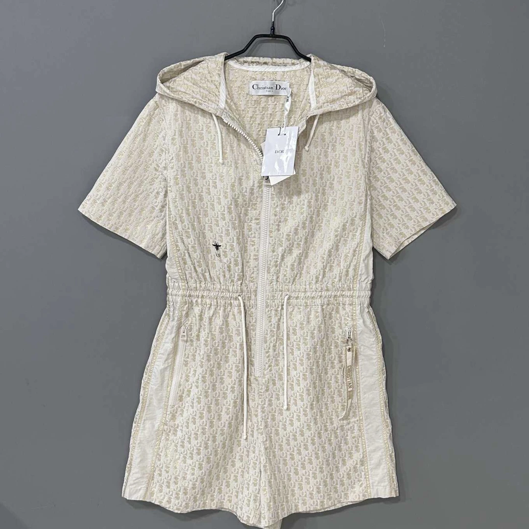 未使用 DIOR/迪奥  Dior/金线满印logo连体衣/42码/全新/70562