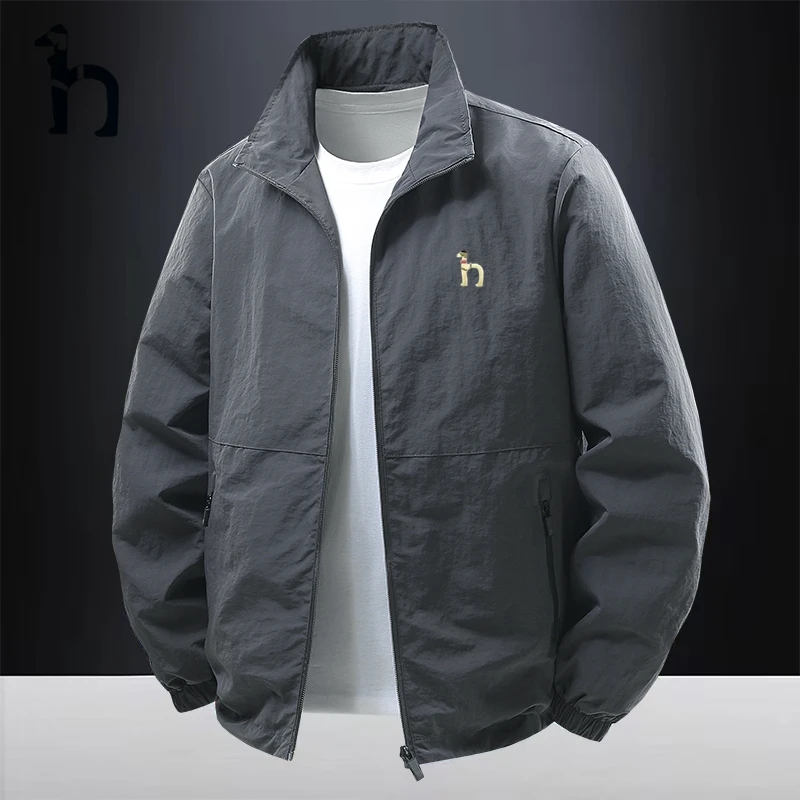 哈吉斯潮牌HGXXYS休闲夹克男士春秋立领户外运动冬季加厚宽松外套