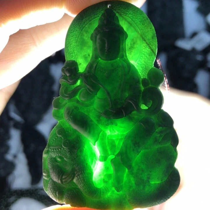 定制翡翠未镶嵌普贤