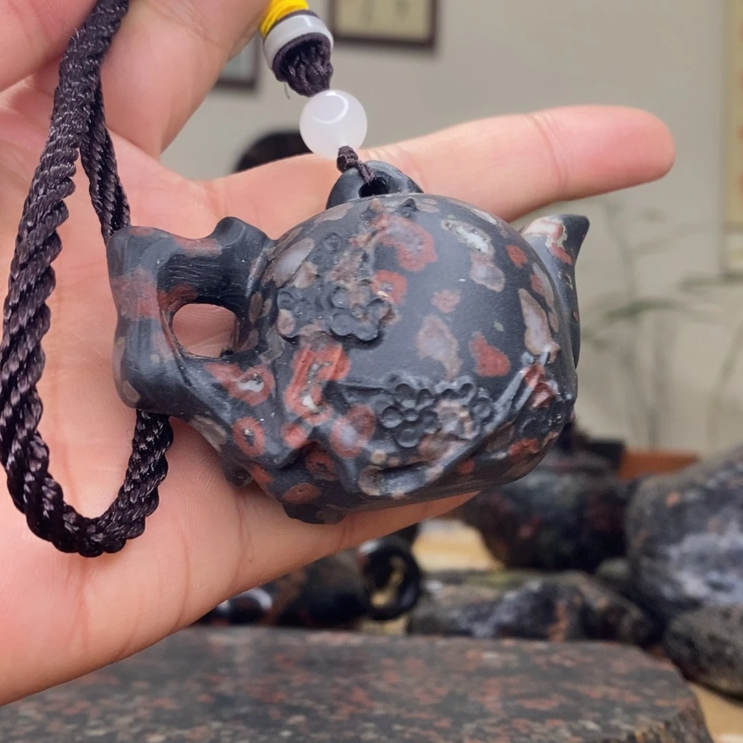 豫石匠梅花玉小鼻嘎随形手把压书石茶宠