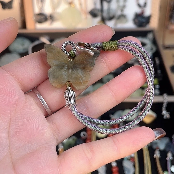 蛇纹石玉合金颈饰