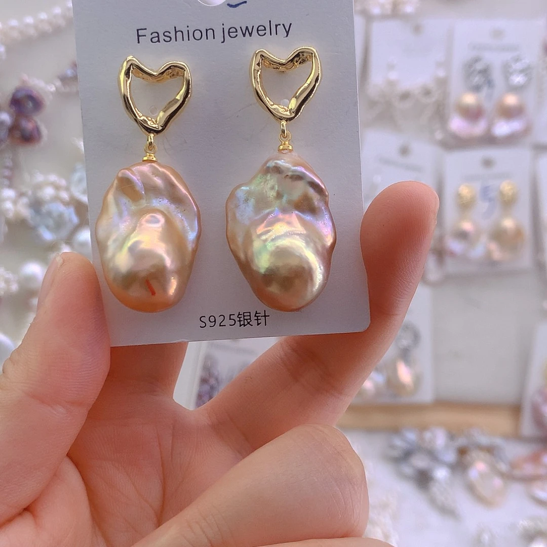 淡水珍珠耳环未镶嵌