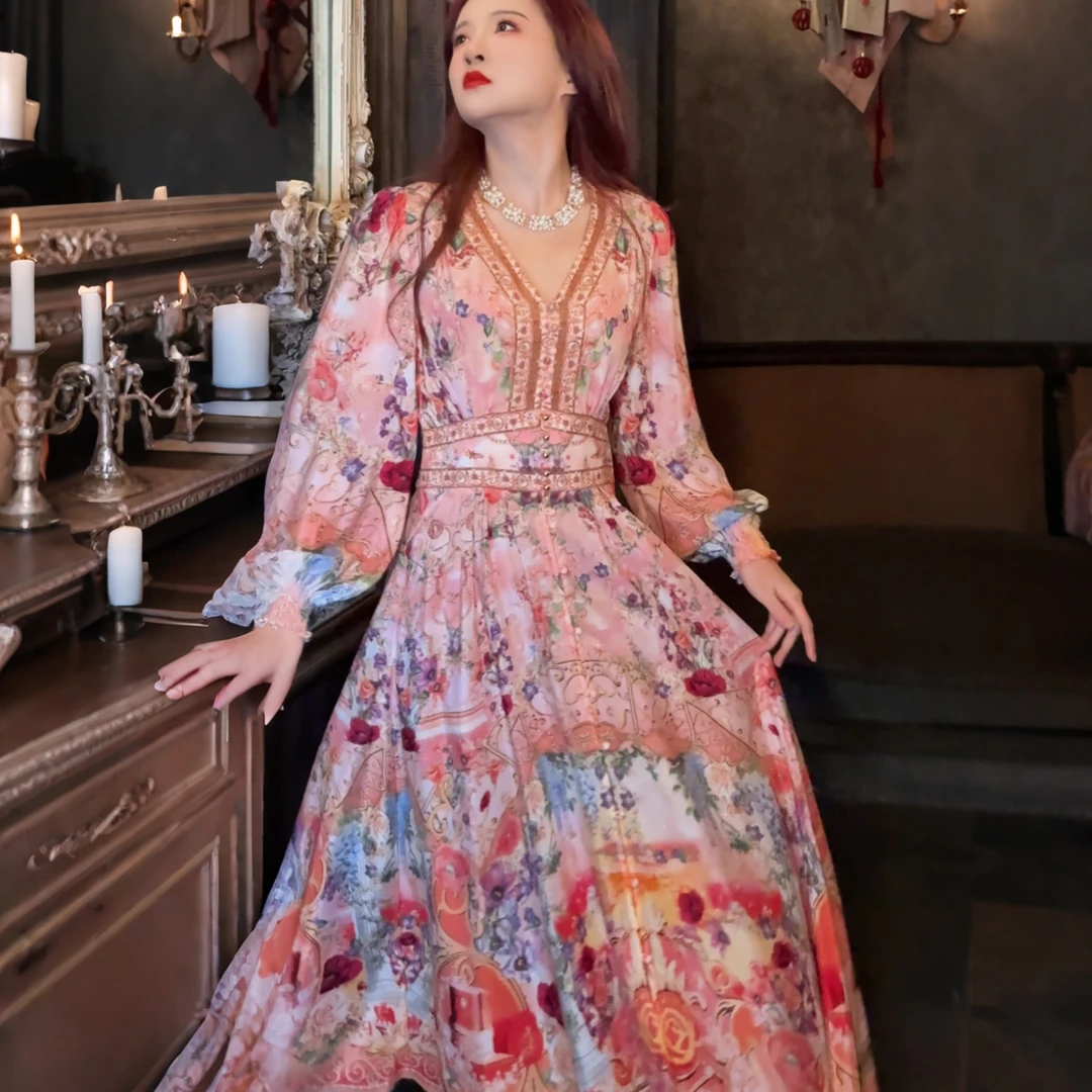 【2025艳压群芳-瑶瑶】重磅100桑蚕丝连衣裙Y25-0906-5