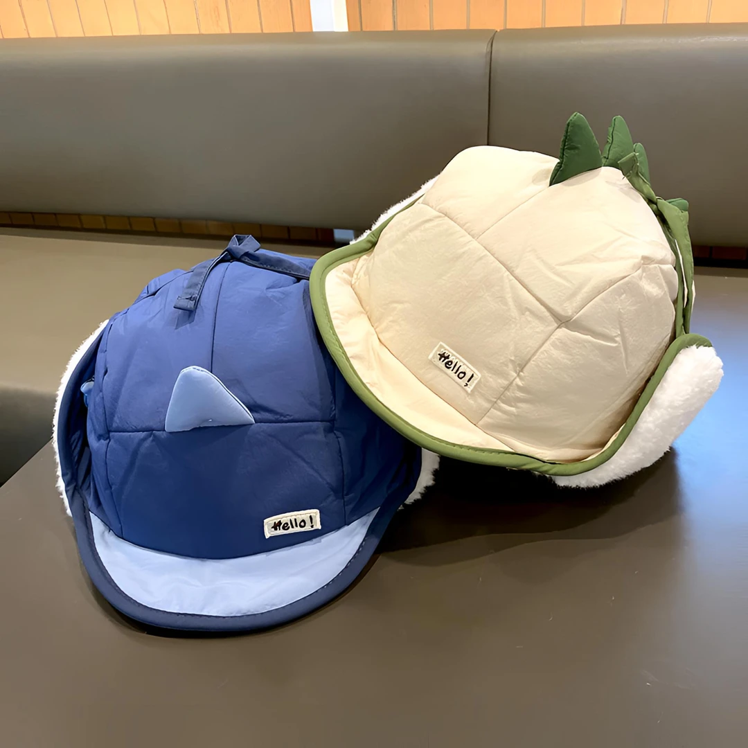 儿童帽子秋冬可爱护耳套头帽宝宝加厚加绒鸭舌帽婴幼儿小童防风帽