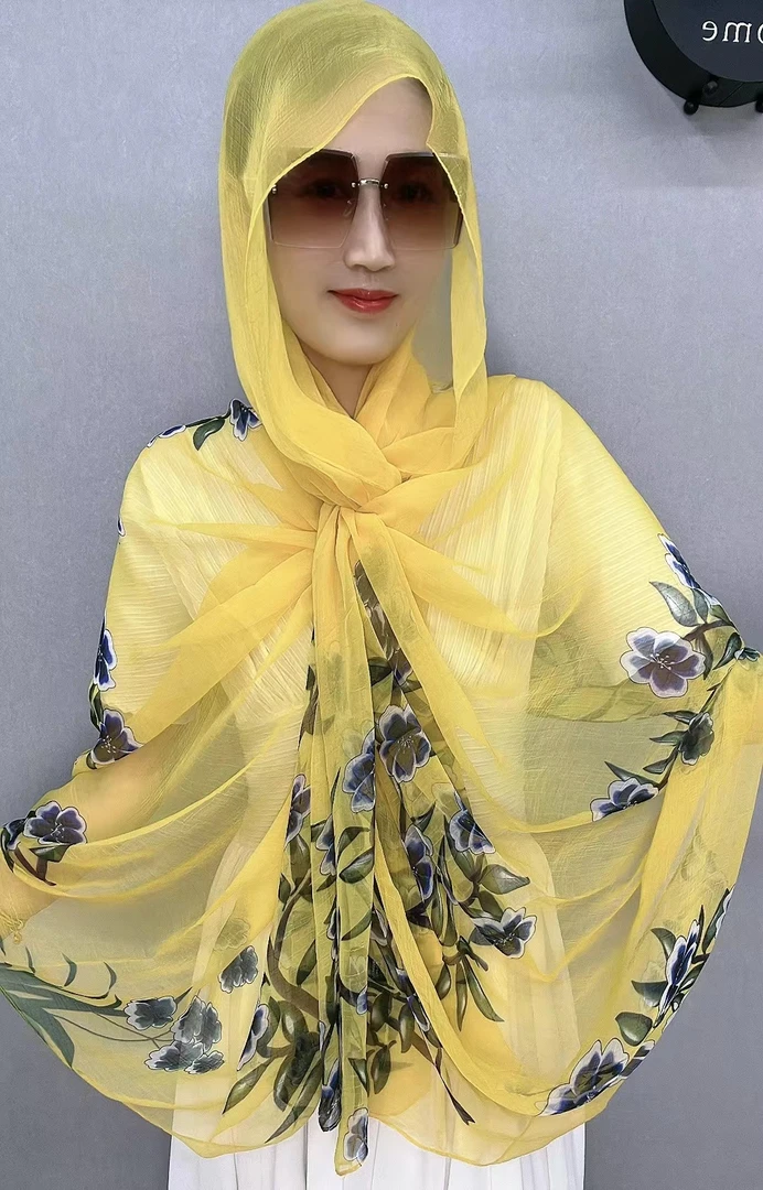 D2025【烟雨蓝莓】130x180四季夏季沙滩巾时尚百搭丝巾百搭丝巾