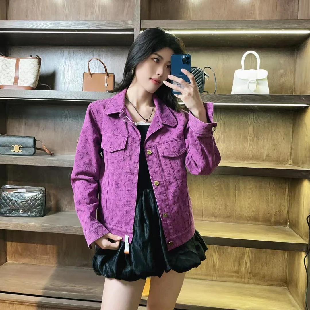 95新 LouisVuitton/路易威登 紫色44码满印外套/250610SCTMM01