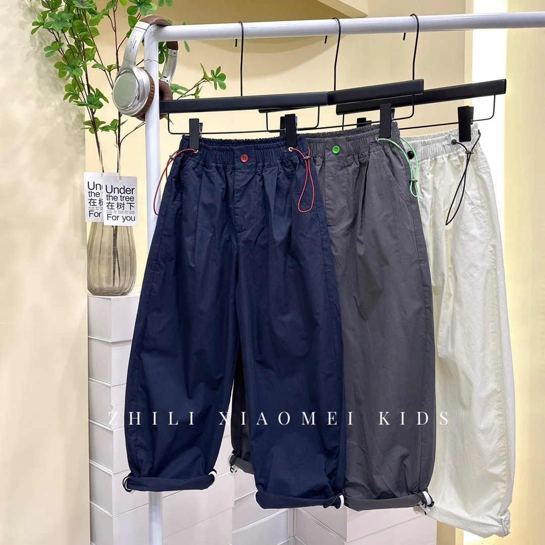 2025新款夏季薄男童款速干工装百搭宽松弯刀休闲裤