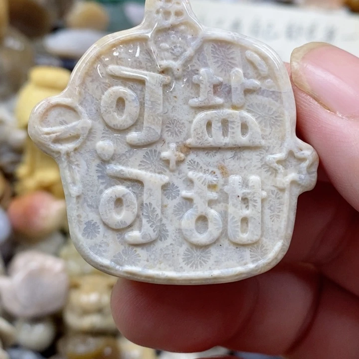 颈饰未镶嵌硅化珊瑚（珊瑚玉）