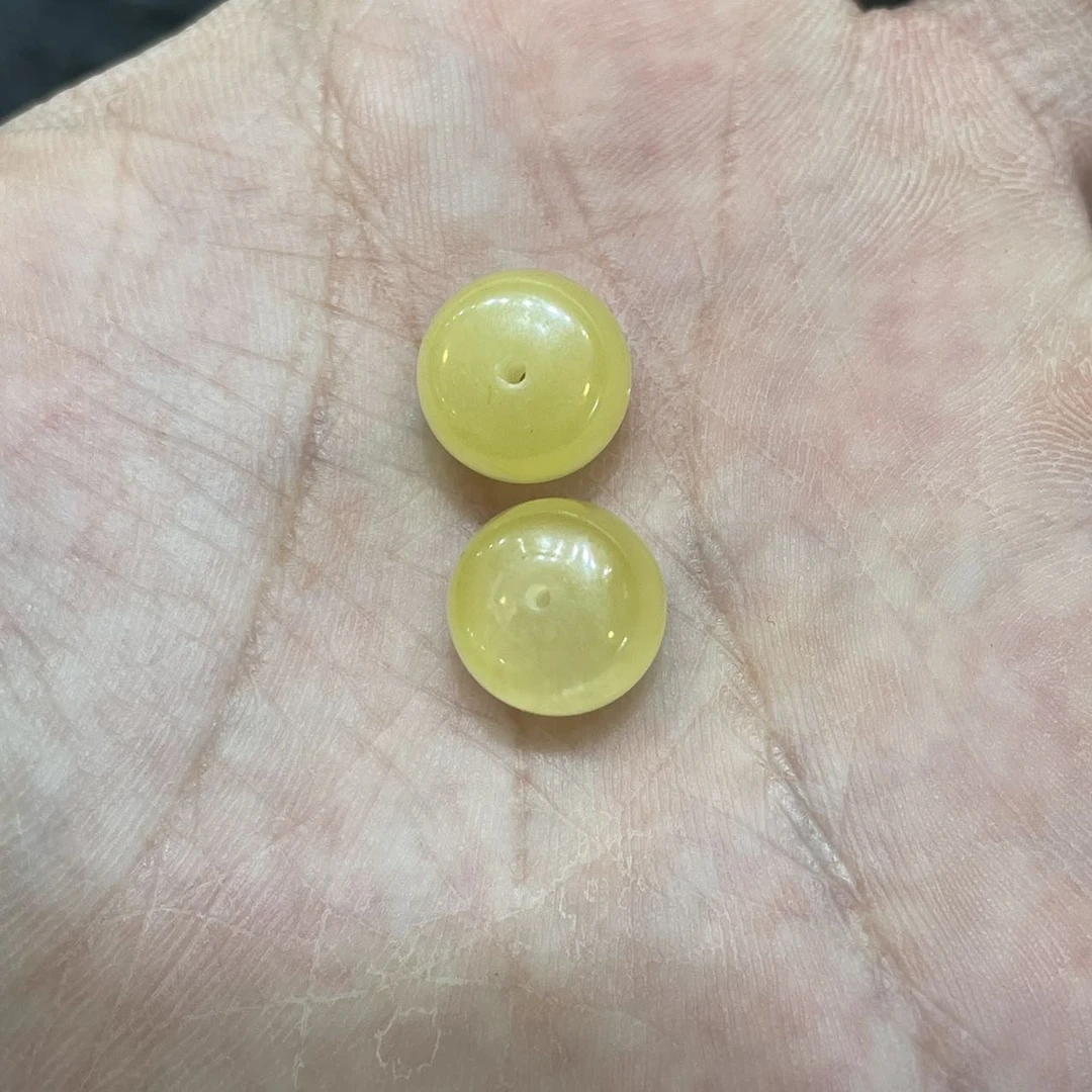 【佳哥严选】J49261-蜜蜡直切对珠-10mm左右