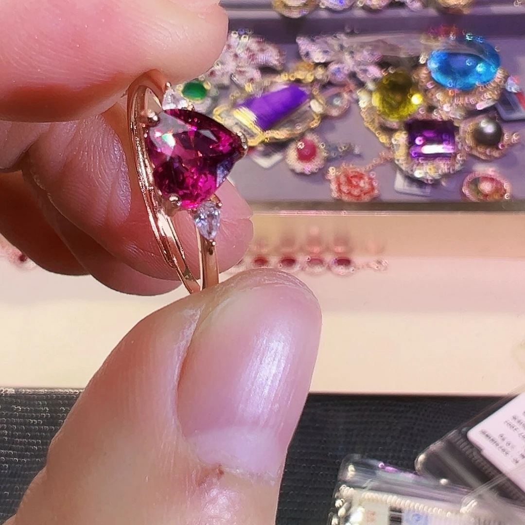 银S925镶嵌石榴石石榴石