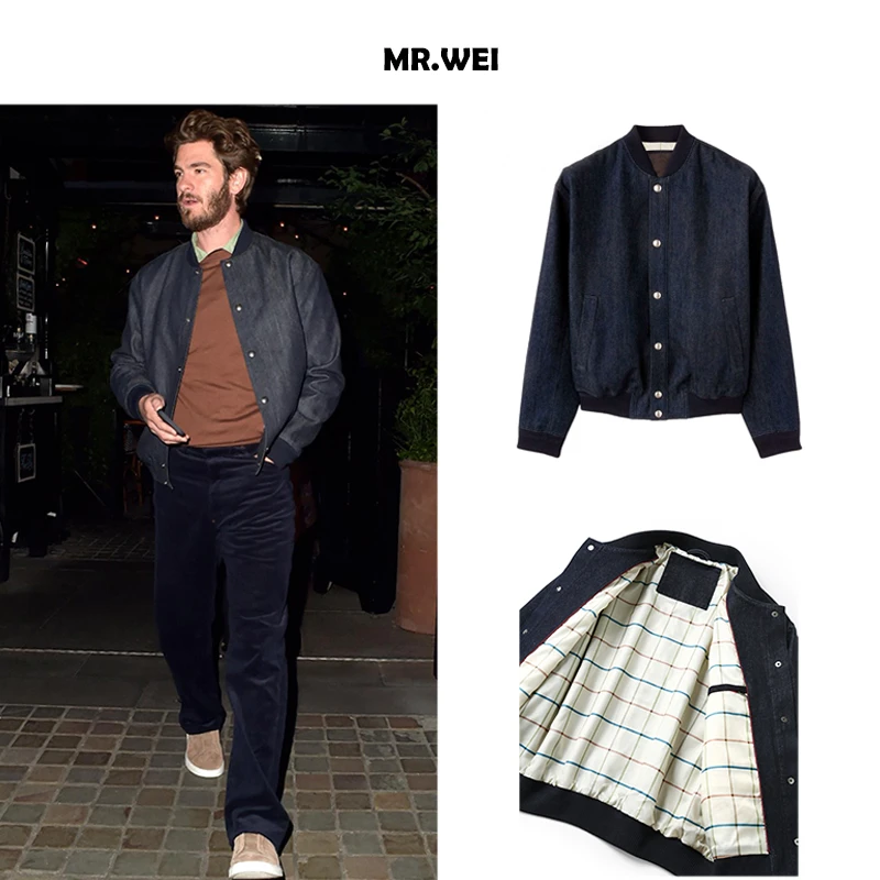 丹宁美学）38600元LP版“永久蓝环保染”立领飞行牛仔夹克外套 情侣