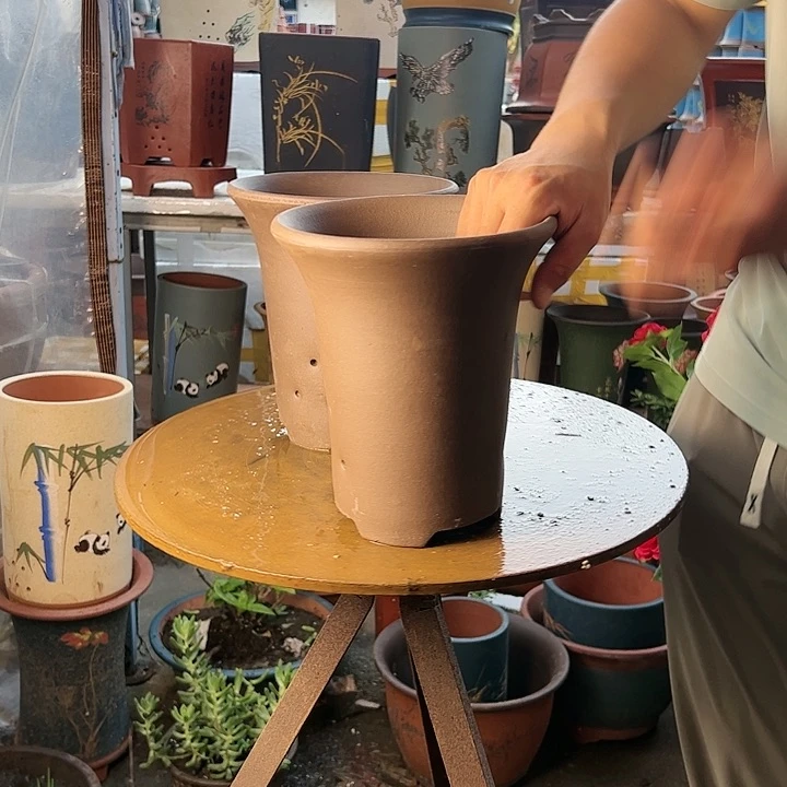 宜兴紫砂花盆花盆18+18素面兰花盆