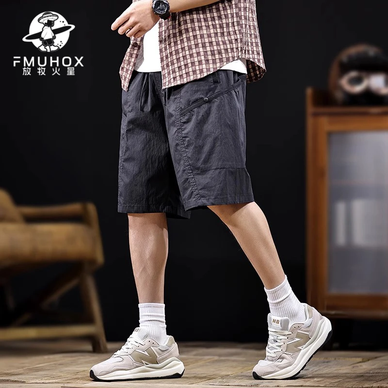 @放牧火星 夏季薄款多口袋休闲宽松工装五分裤户外休闲速干短裤男