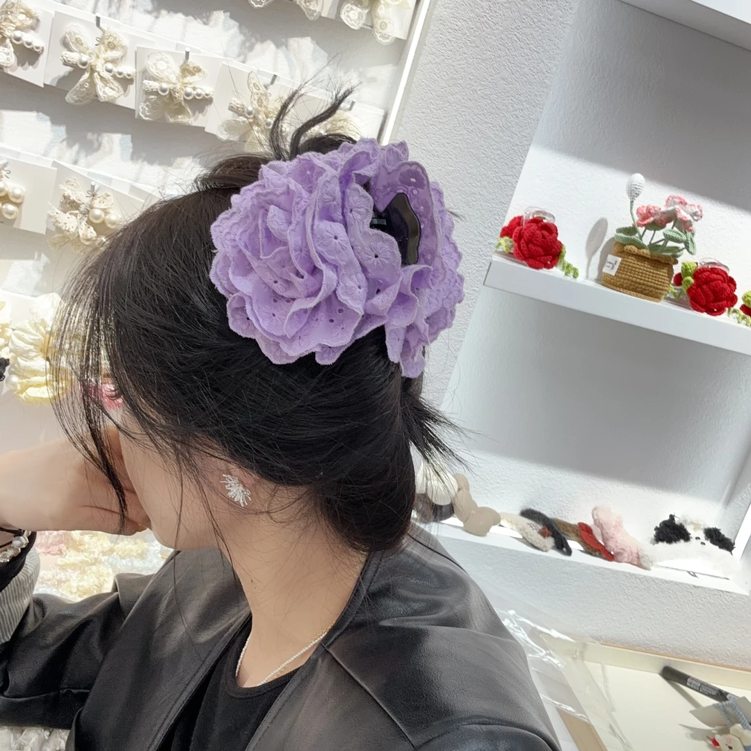 B125紫色露思花朵抓夹