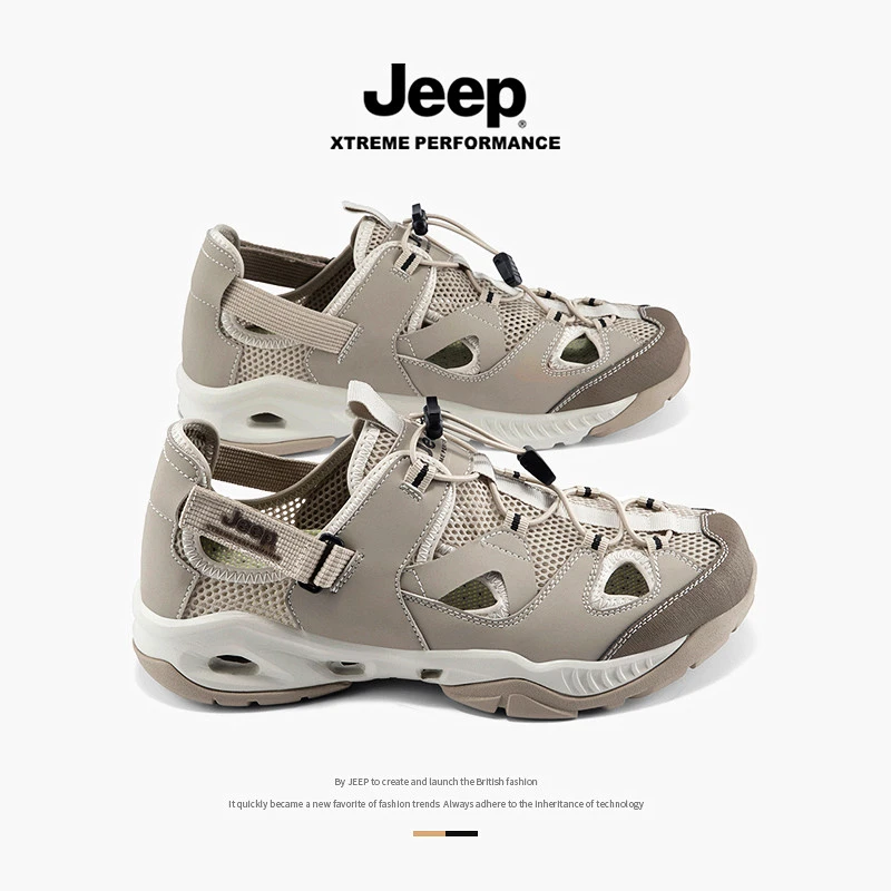 jeep吉普凉鞋男式夏季外穿2025新款户外运动款防滑包头沙滩鞋男士
