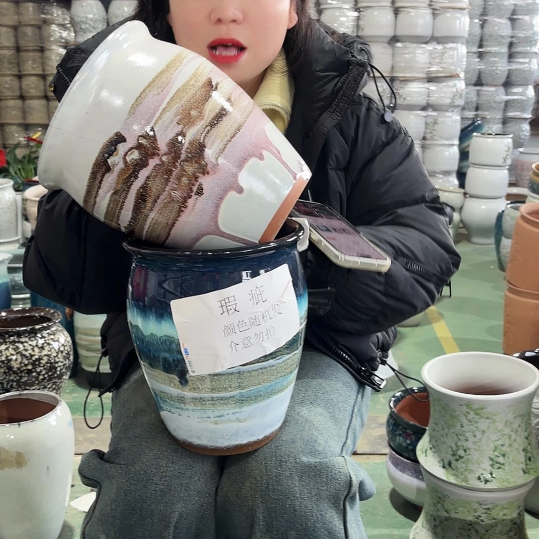 瑕疵两个高22/18红陶