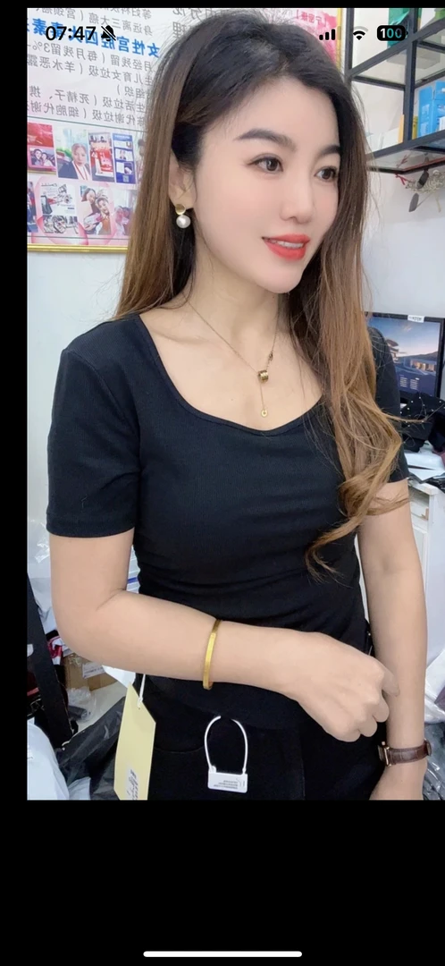 6051弧形下摆方领正肩短袖t恤女春夏季收腰遮肉显瘦上衣