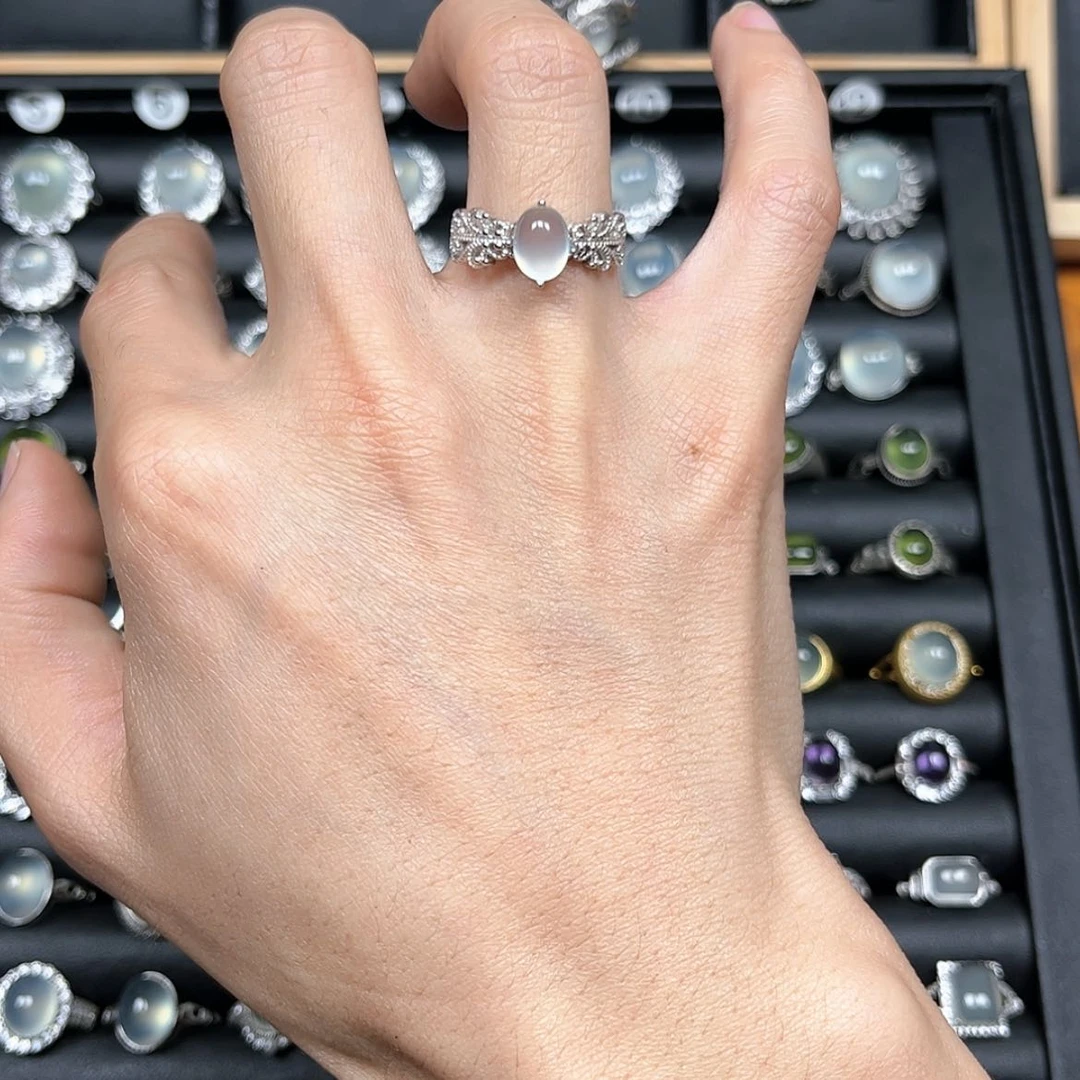 【闪购商品】岫玉戒指银S925镶嵌赵*虎