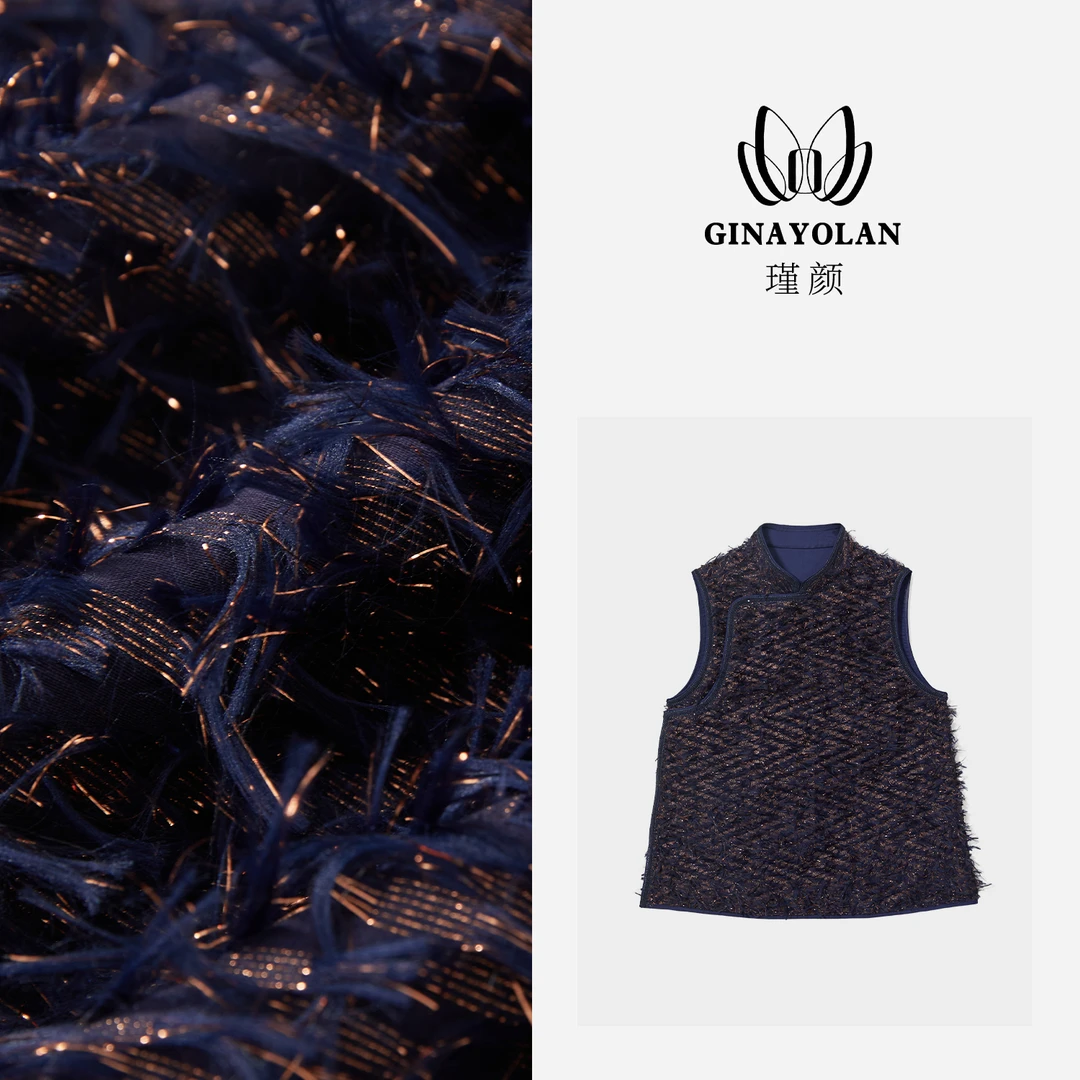 GINAYOLAN/瑾颜【鹓雏霓裳】设计师系列意大利进口奢华面料时尚马甲