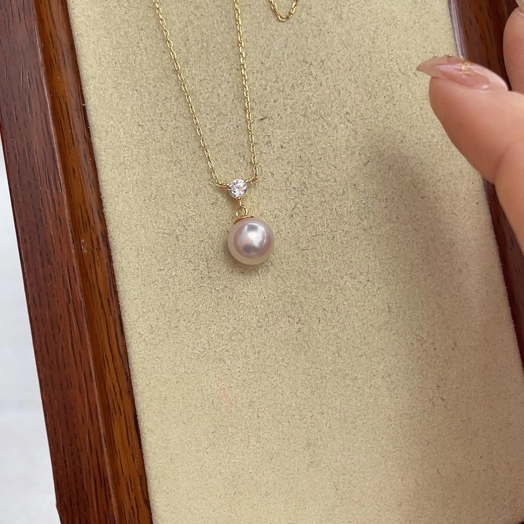 海水珍珠银S925镶嵌颈饰