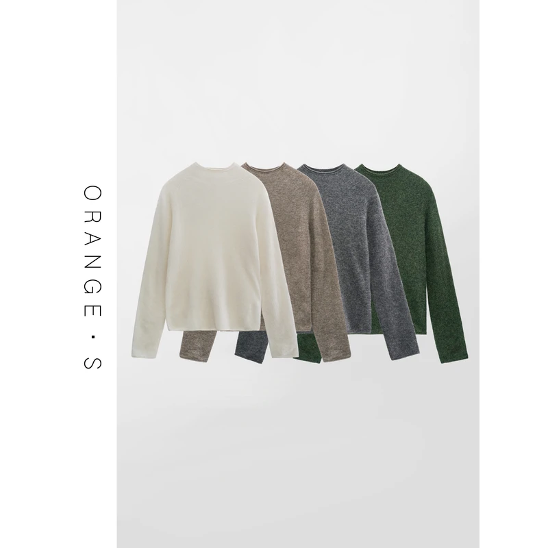 【卷边打底】篙密1股12支康宝莱~羊绒桑蚕丝时尚百搭半高领打底衫