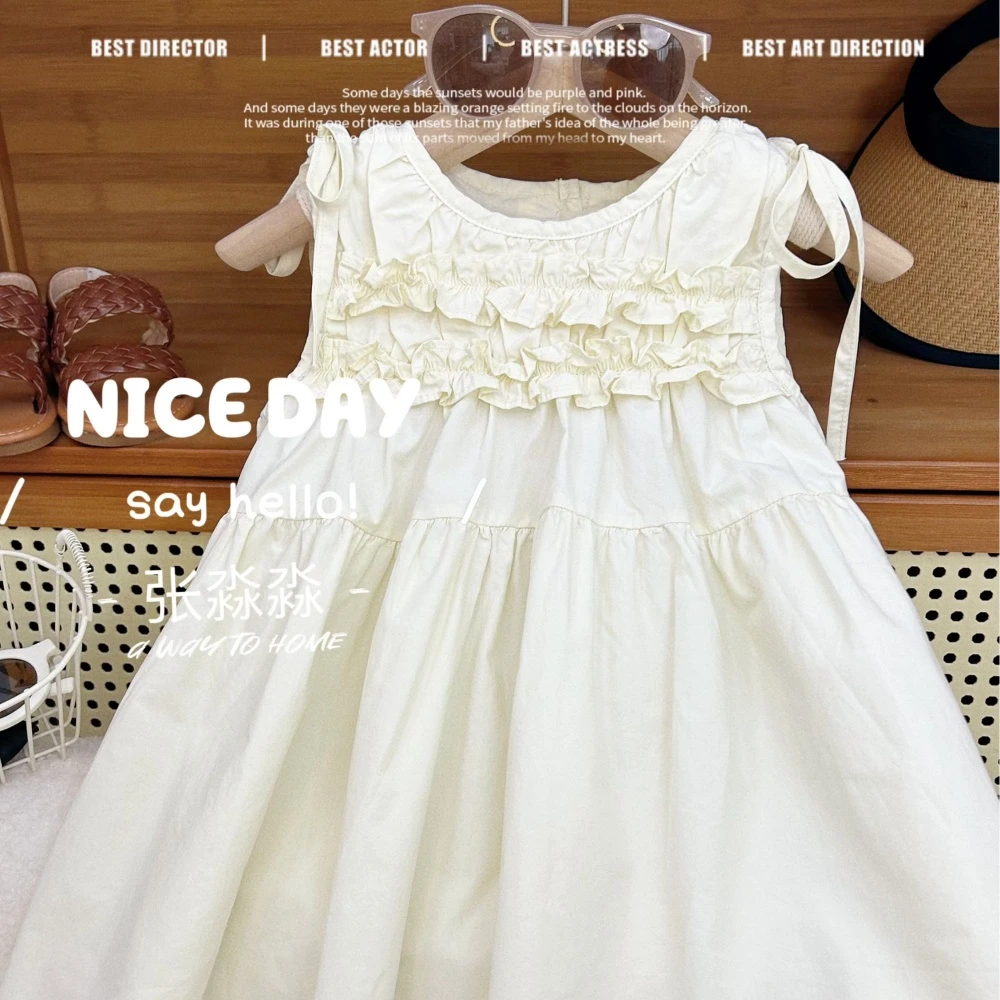 女童裙子夏季2025新款甜美背心裙儿童韩版小女孩洋气公主裙