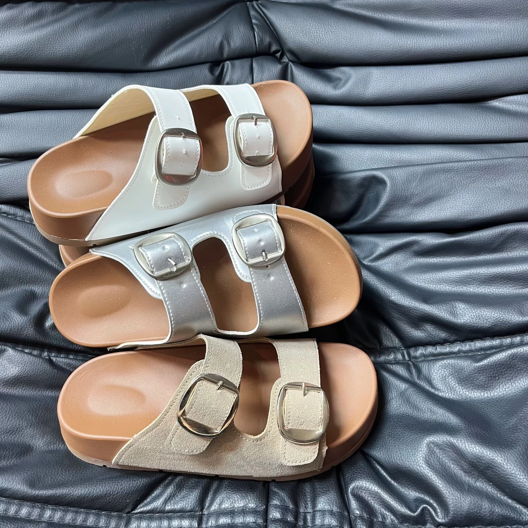 休闲厚底夏季勃肯一字拖鞋一字拖秋季女鞋极简风b15